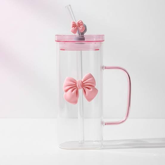 Bow Design Glass Cup